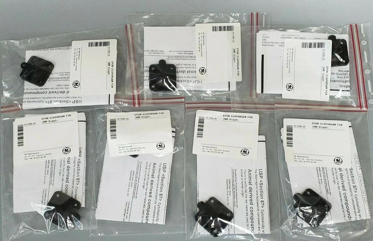 Used LOT OF 7 NEW GE HEALTHCARE 44-5499-26 EPDM DIAPHRAGMS DN8 KZ 3A 99024848
