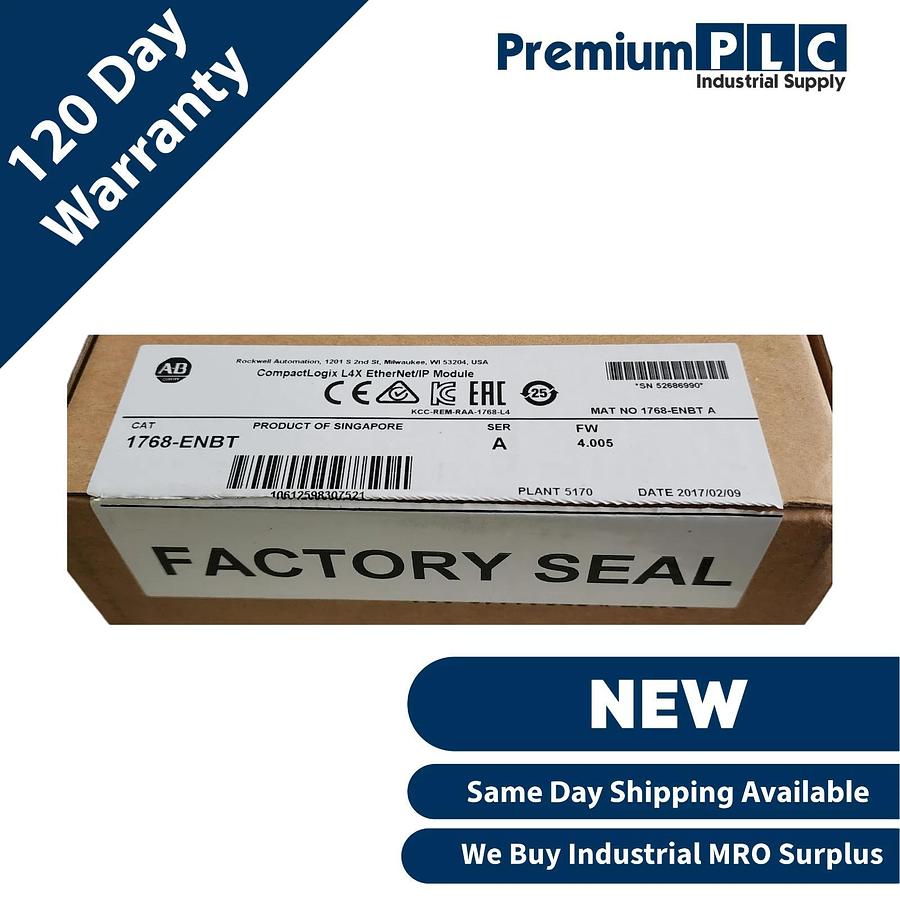 NEW ALLEN BRADLEY 1768-ENBT /A CompactLogix L4X ETHERNET/IP MODULE FW 4.005