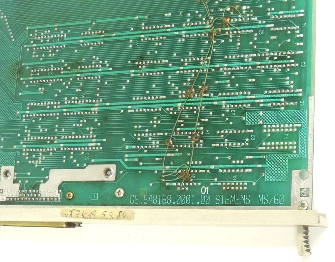 Used SIEMENS MS-760-A PC BOARD MS760A, FERT. NR. 760630 548 168 9001, 6FX1-116-8AA00