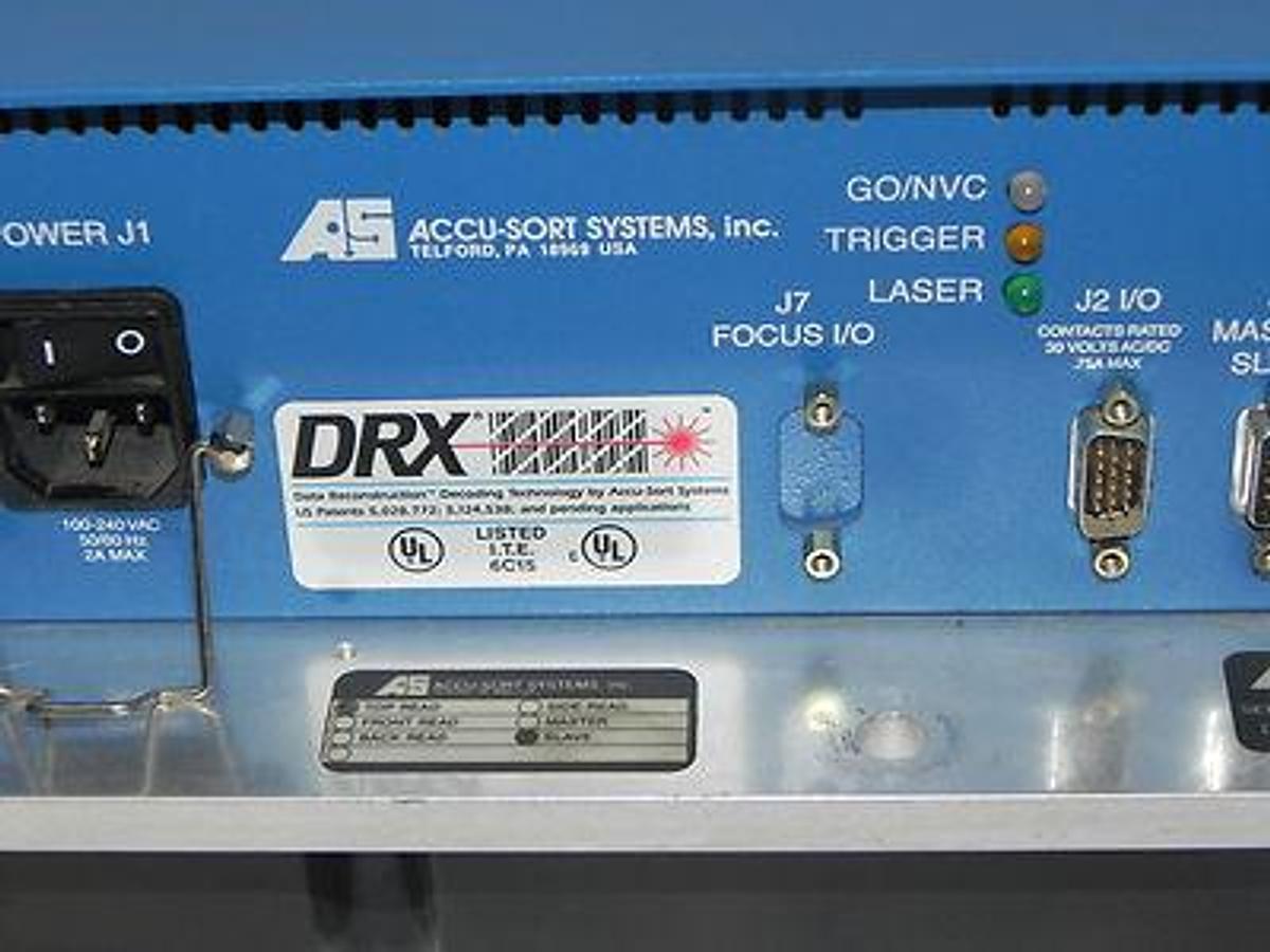 Used ACCU-SORT SYSTEMS DRX MINI X LASER BAR CODE SCANNER 100-240VAC