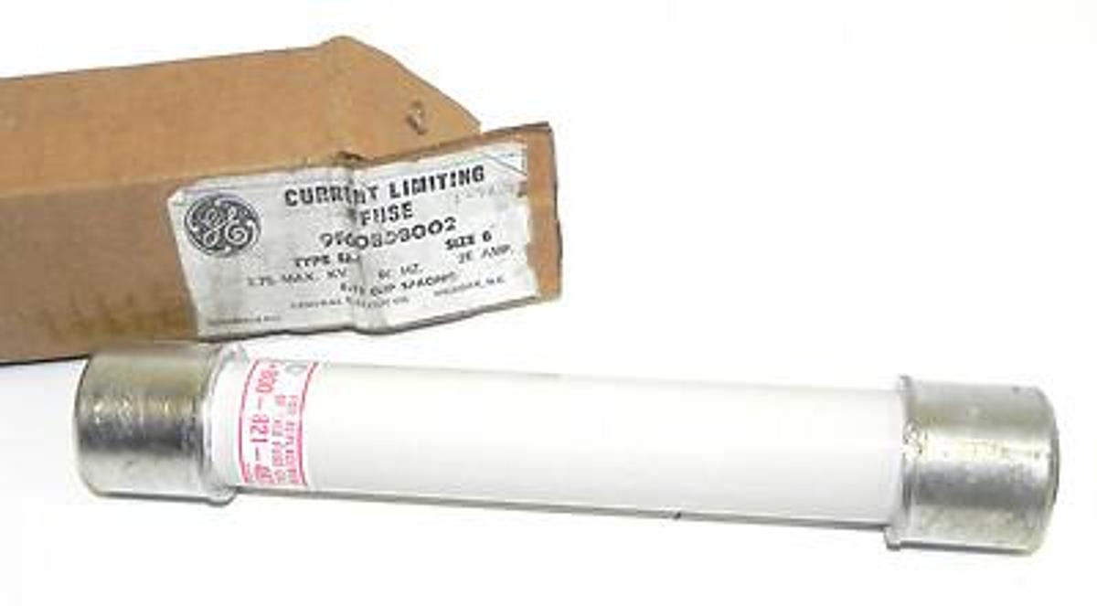 NIB GENERAL ELECTRIC 9F60BDB002 CURRENT LIMITING FUSE TYPE EJ-1 SIZE B
