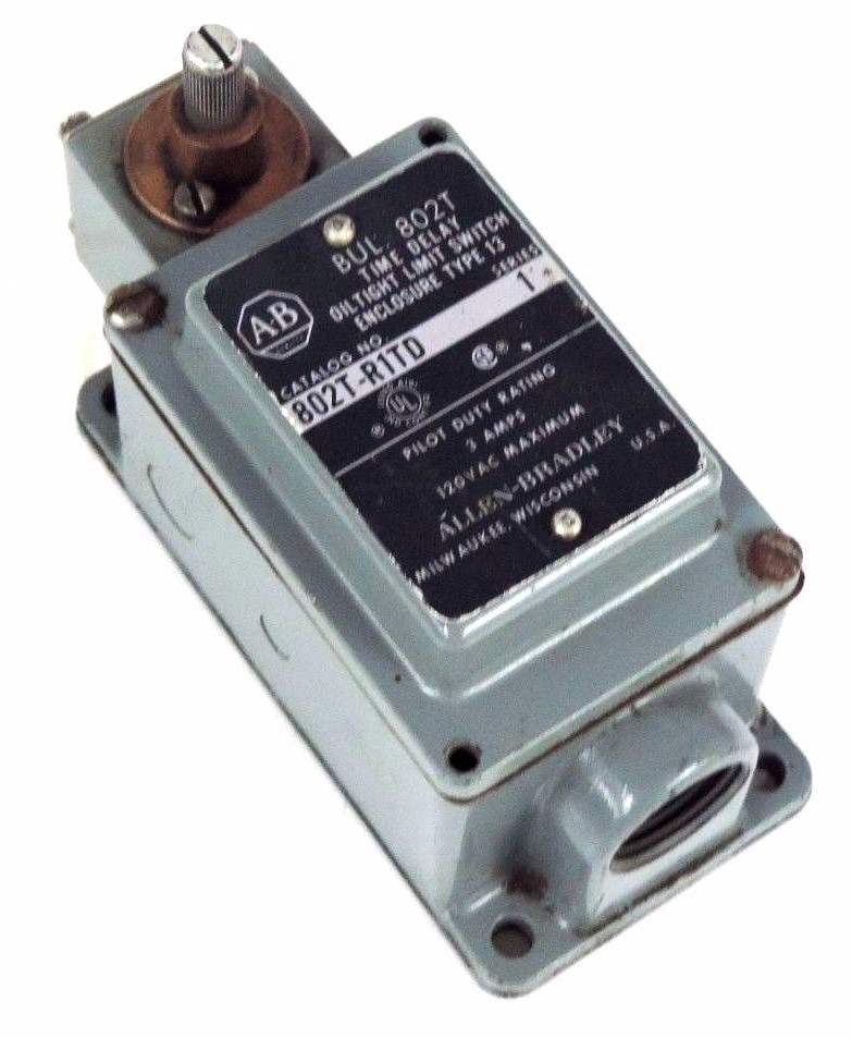 Used ALLEN BRADLEY 802T-R1TD LIMIT SWITCH SERIES 1 3AMPS 120VAC 802TR1TD