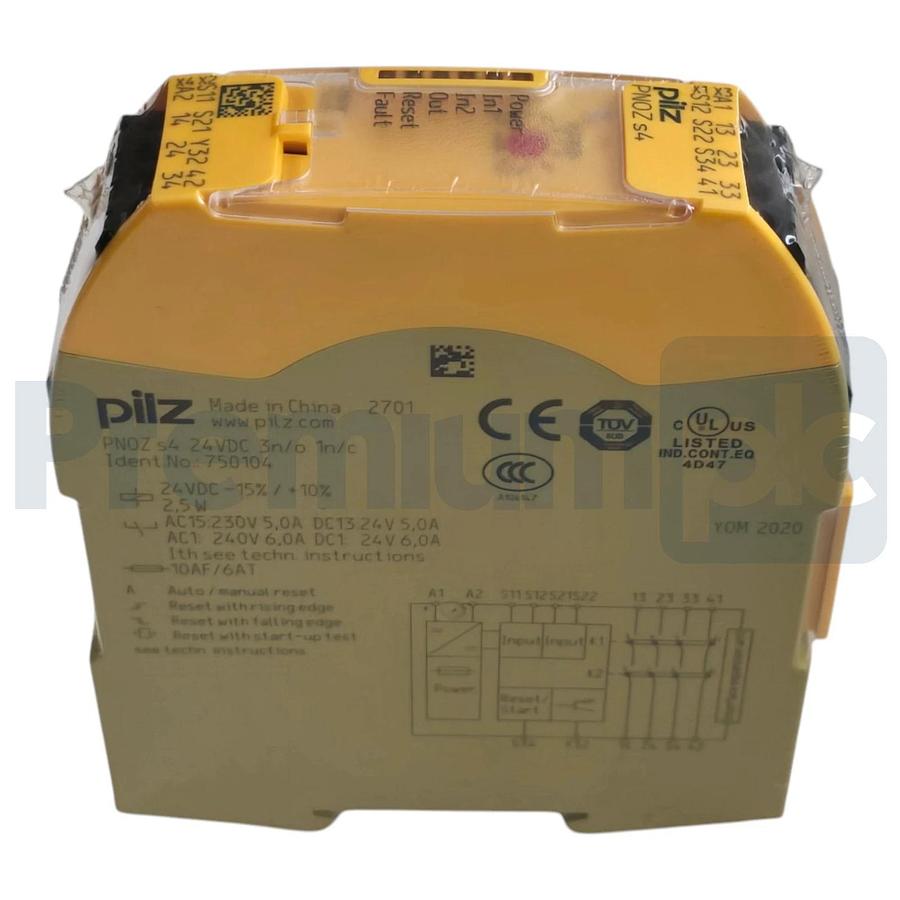 Sealed Pilz PNOZ s4 24VDC 3n/o 1n/c Safety Relay PNOZs4 Ident No 750104 NSFS