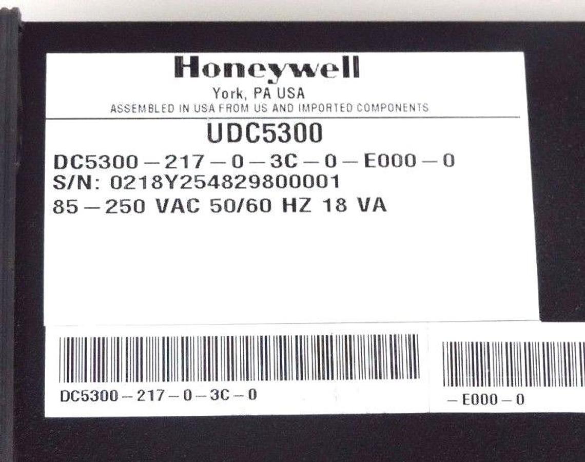 Used NEW HONEYWELL DC5300-217-0-3C-0-E000-0 CONTROLLER 85/250VAC, 50/60HZ, UDC5300