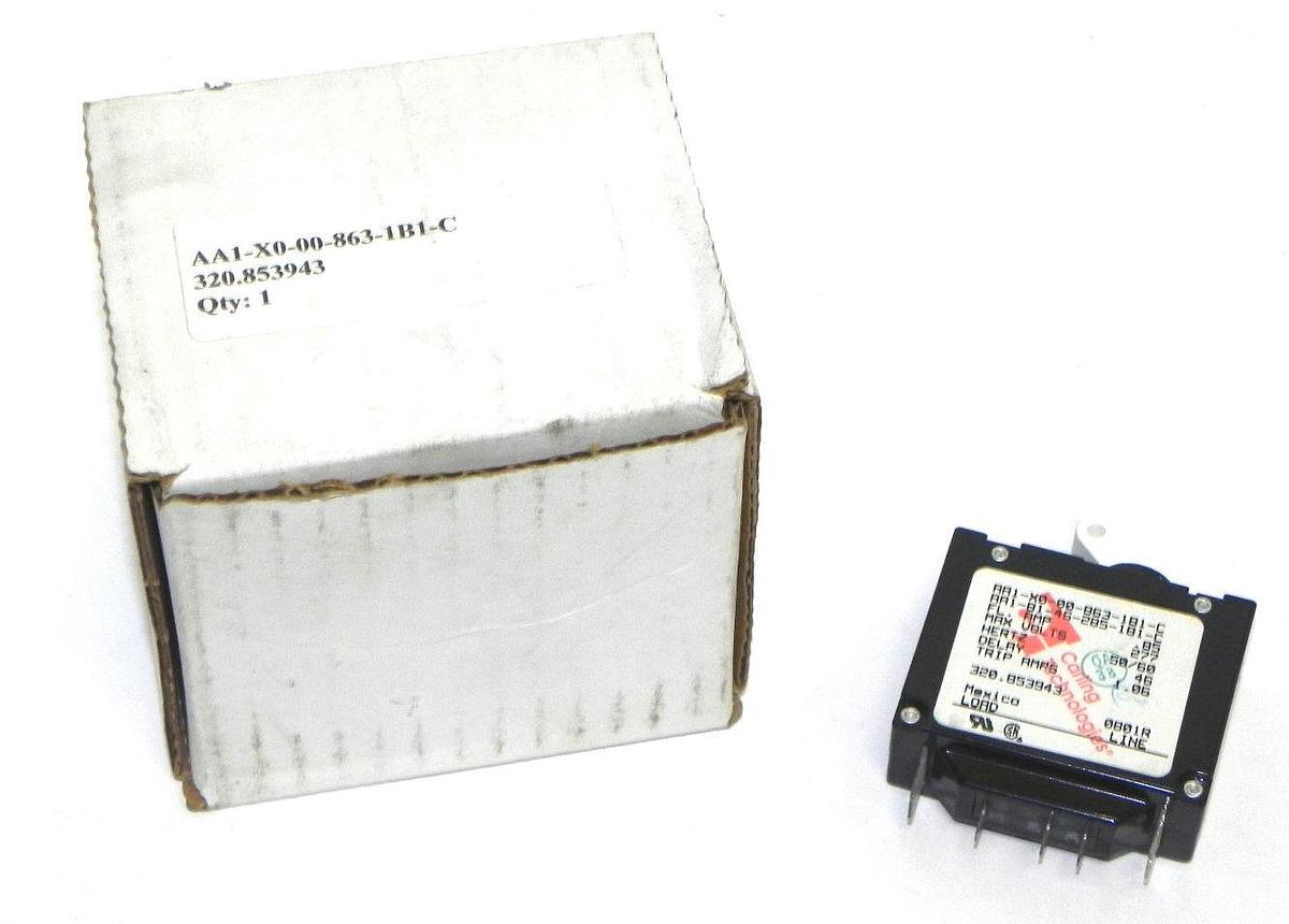 Used NIB CARLING TECHNOLOGIES AA1-X0-00-863-1B1-C TRIP AMPS 1.06, 320.853943