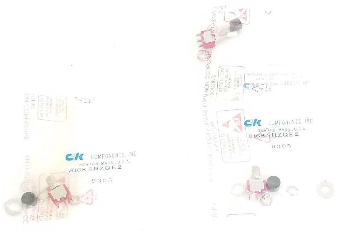 Used LOT OF 3 NEW C&K COMPONENTS 8168SHZQE2 PUSHBUTTON SWITCHES 9305