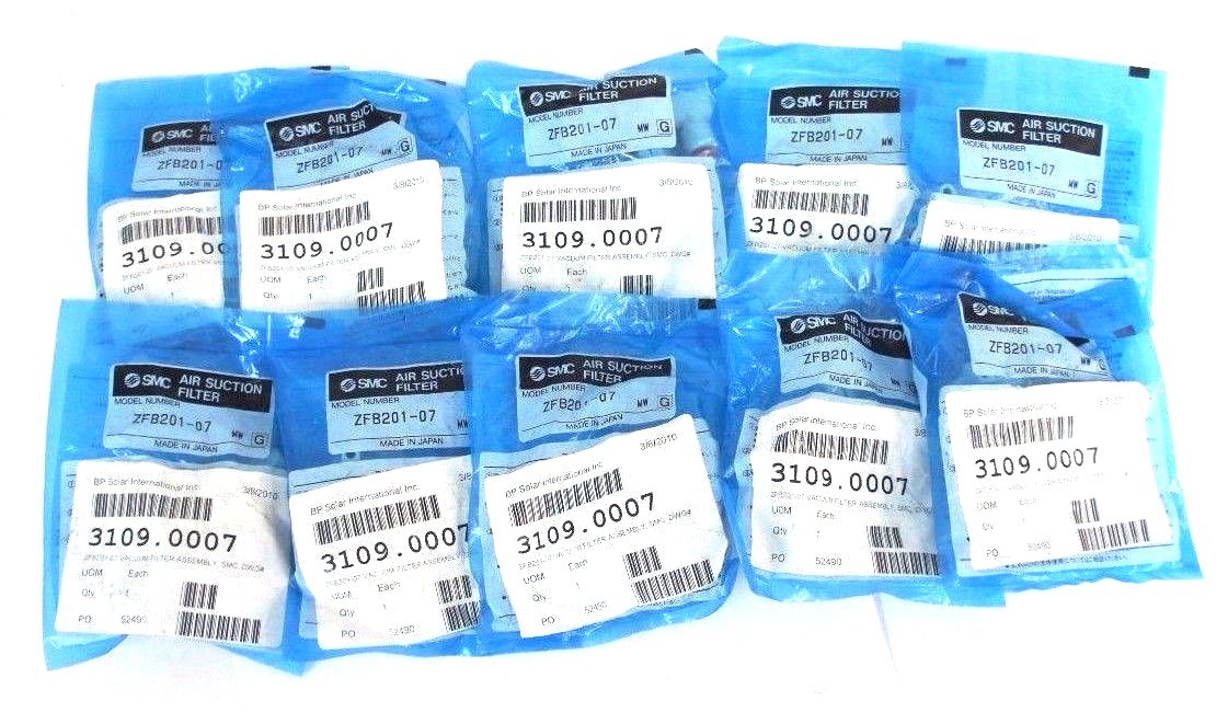 LOT OF 10 NEW SMC ZFB201-07 AIR SUCTION FILTERS ZFB20107