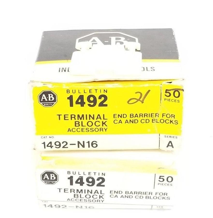 Used LOT OF 71 NEW ALLEN BRADLEY 1492-N16 SER. A TERMINAL BLOCK END BARRIERS 1492N16