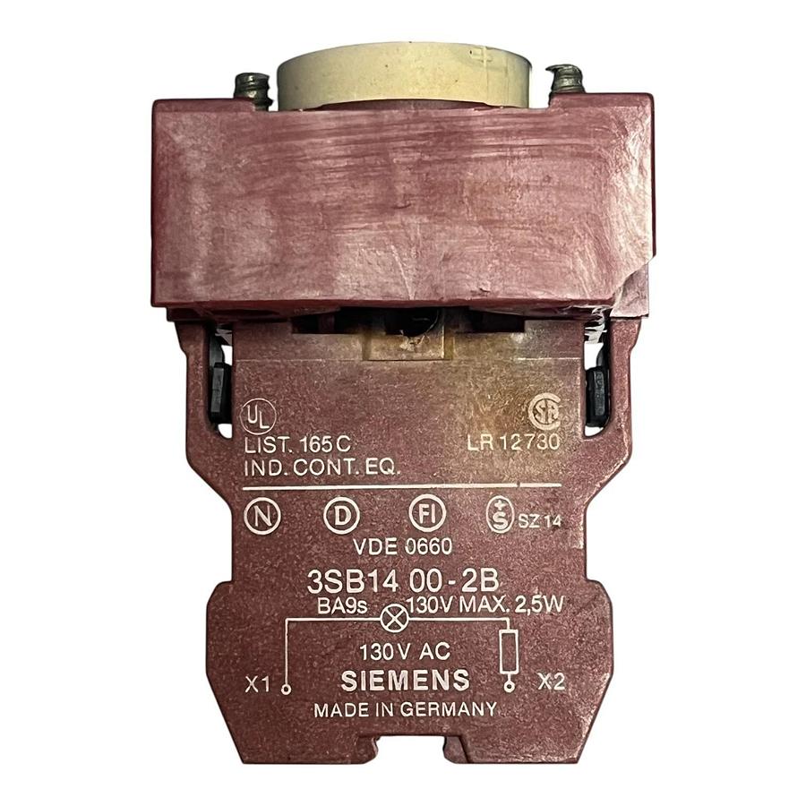 Used Siemens HOA Control Station Hand-Off-Auto w/ Red Pilot Light 3SB1400 Blocks