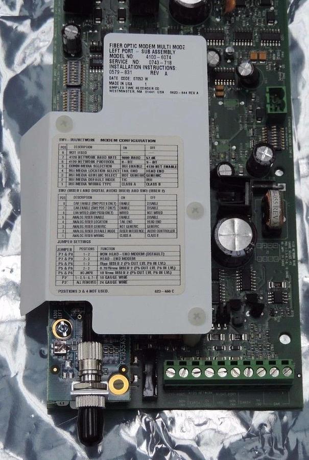 NIB SIMPLEX 4100-6074 FIBER OPTIC MODEM MULTI MODE LEFT PORT - SUB ASSEMBLY