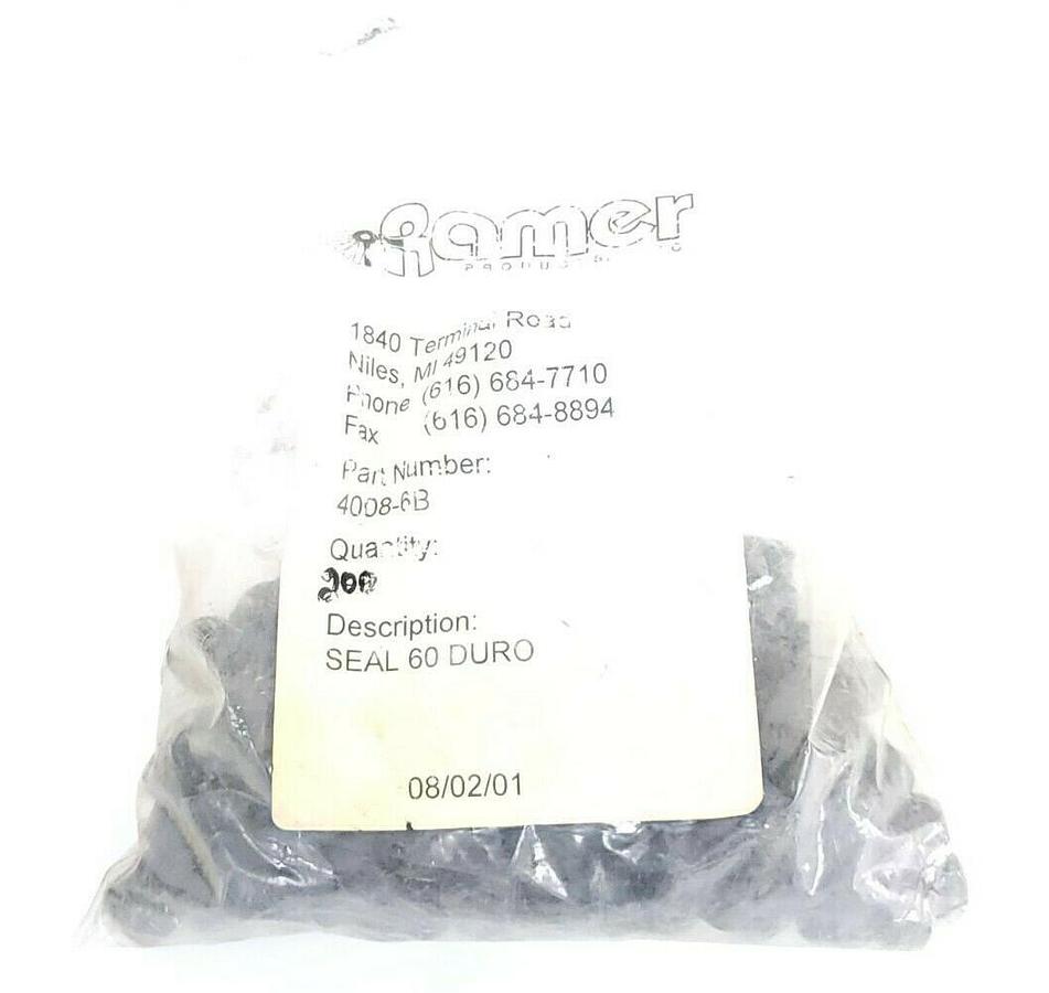 Used BAG OF 200 NEW RAMER 4008-6B SEALS 60 DURO