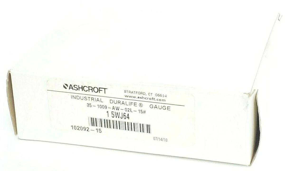 Used NIB ASHCROFT 35-1009-AW-02L-15# INDUSTRIAL GAUGE 15WJ64 102092-15