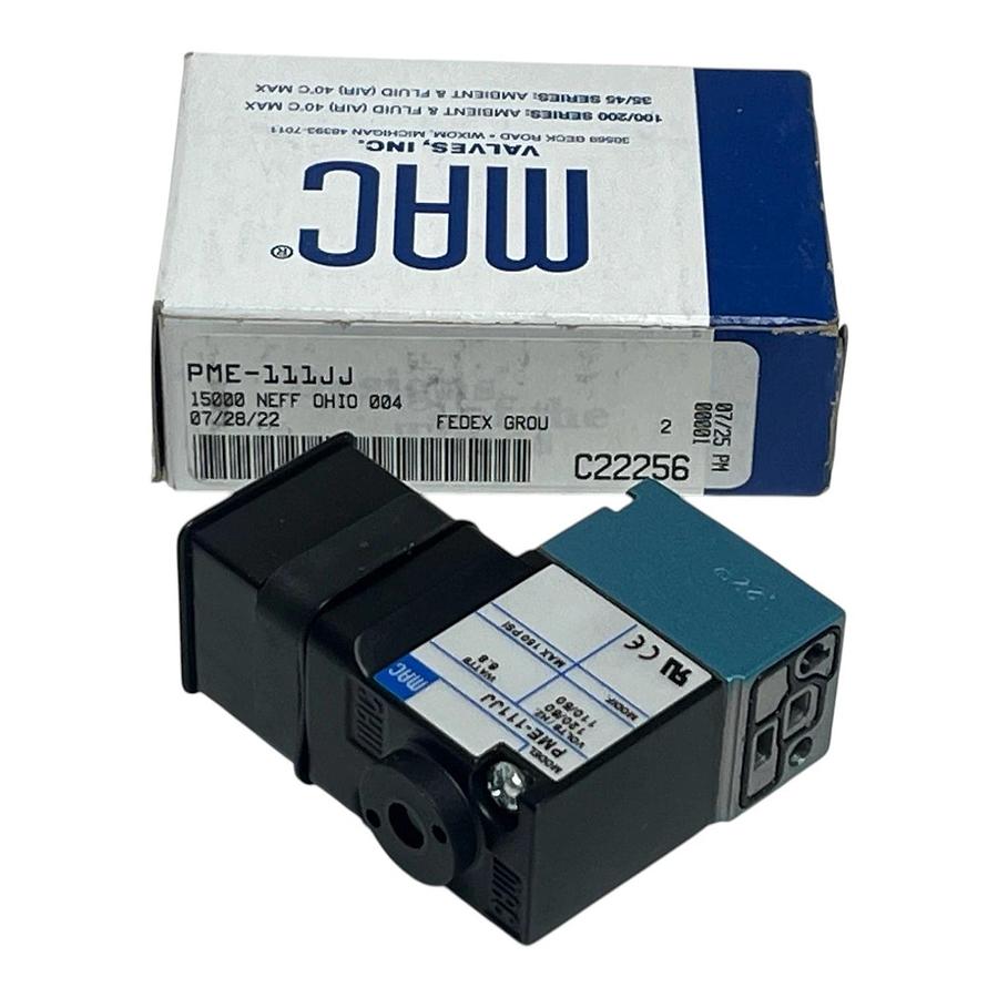 MAC Valves PME-111JJ Pneumatic Solenoid Valve Coil 120VAC 50/60Hz NEW SURPLUS