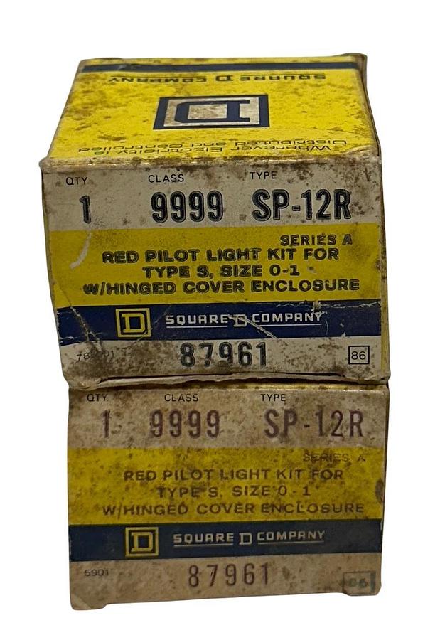 2 SQUARE D CLASS 9999 SP-12R / SP12R RED PILOT LIGHT KITS FOR TYPE S OEM NSMP