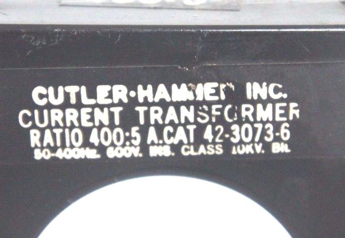 Used CUTLER-HAMMER 42-3073-6 RATIO 400:5 TRANSFORMER