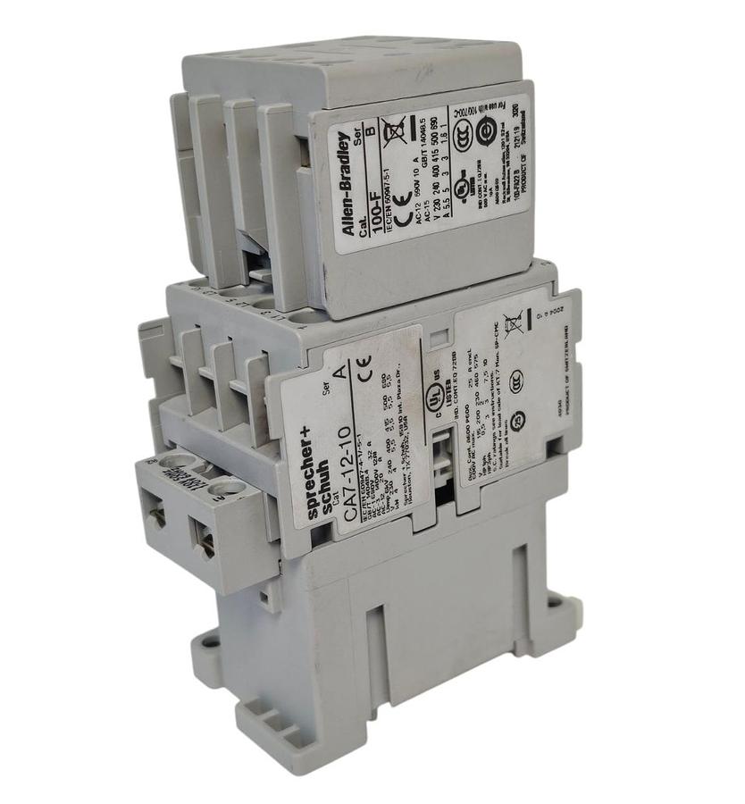 Used SPRECHER + SCHUH CA7-12-10 CONTACTOR W/ ALLEN BRADLEY 100-F SER B CONTACT BLOCK