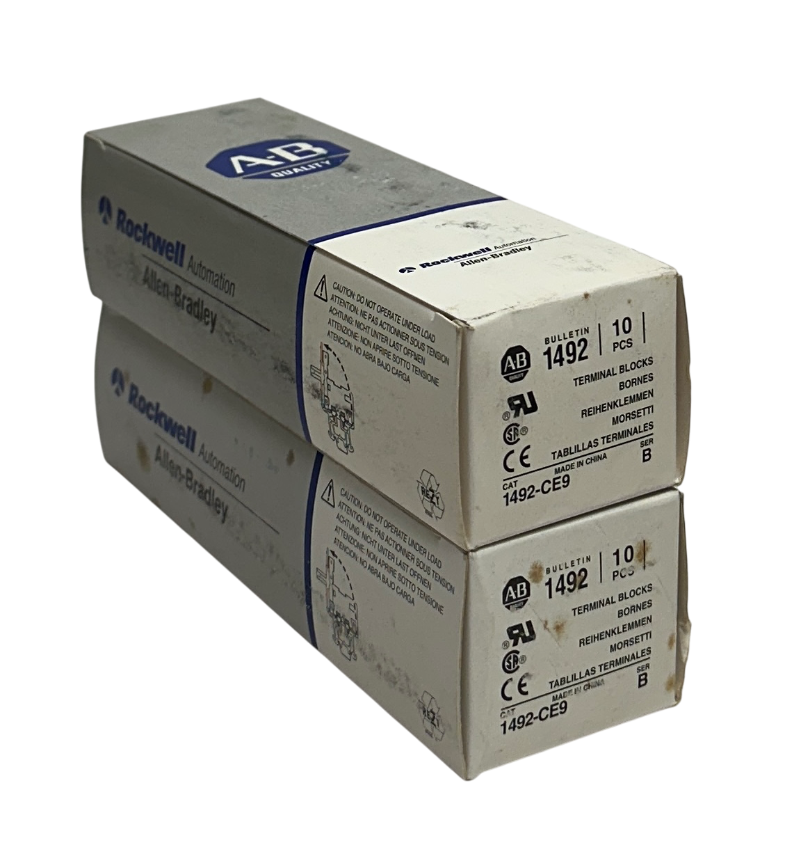 Used 20 ALLEN BRADLEY 1492-CE9 /B BULLETIN 1492 TERMINAL BLOCKS 10A 600V WHITE NSMP