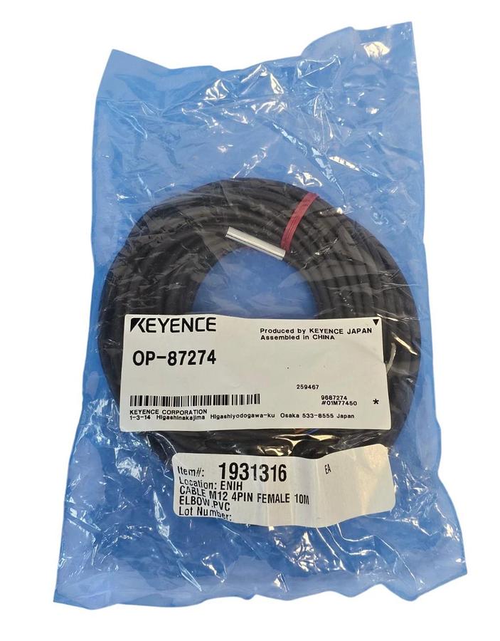 Used NEW KEYENCE OP-87274 CONNECTOR CABLE 10M LENGTH OP87274
