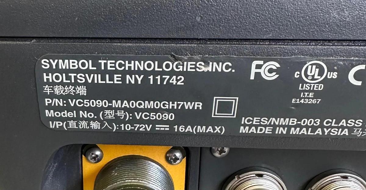 Used MOTOROLA SYMBOL VC5090-MA0QM0GH7WR VEHICLE/FIXED MOUNT FORKLIFT TERMINAL VC5090