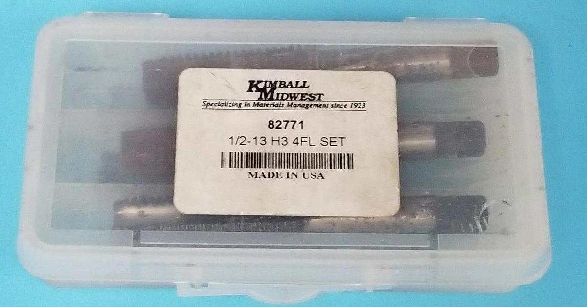 Used NEW KIMBALL MIDWEST 82771 TAP SET 1/2-13 H3 4FL SET