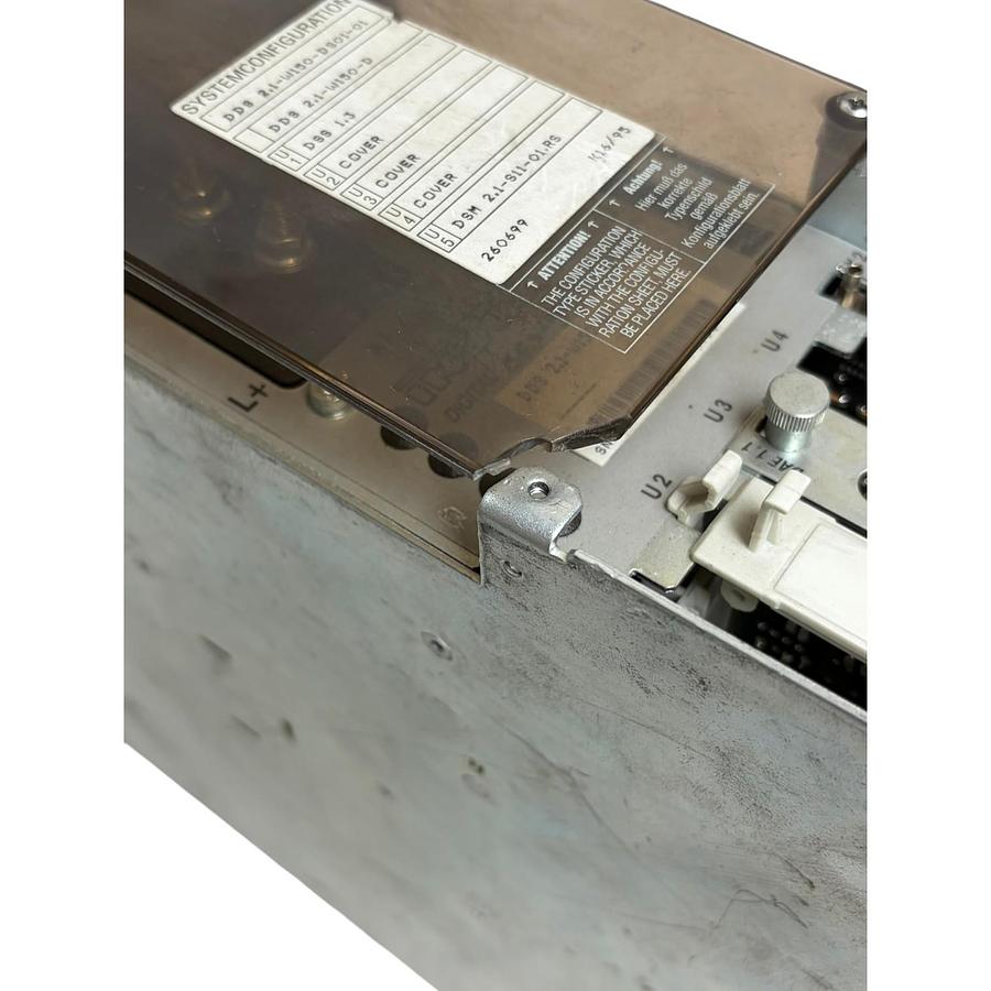Used Indramat DDS 2.1-W150-D Digital Servo Drive Code 61 Ground Fault Parts Core