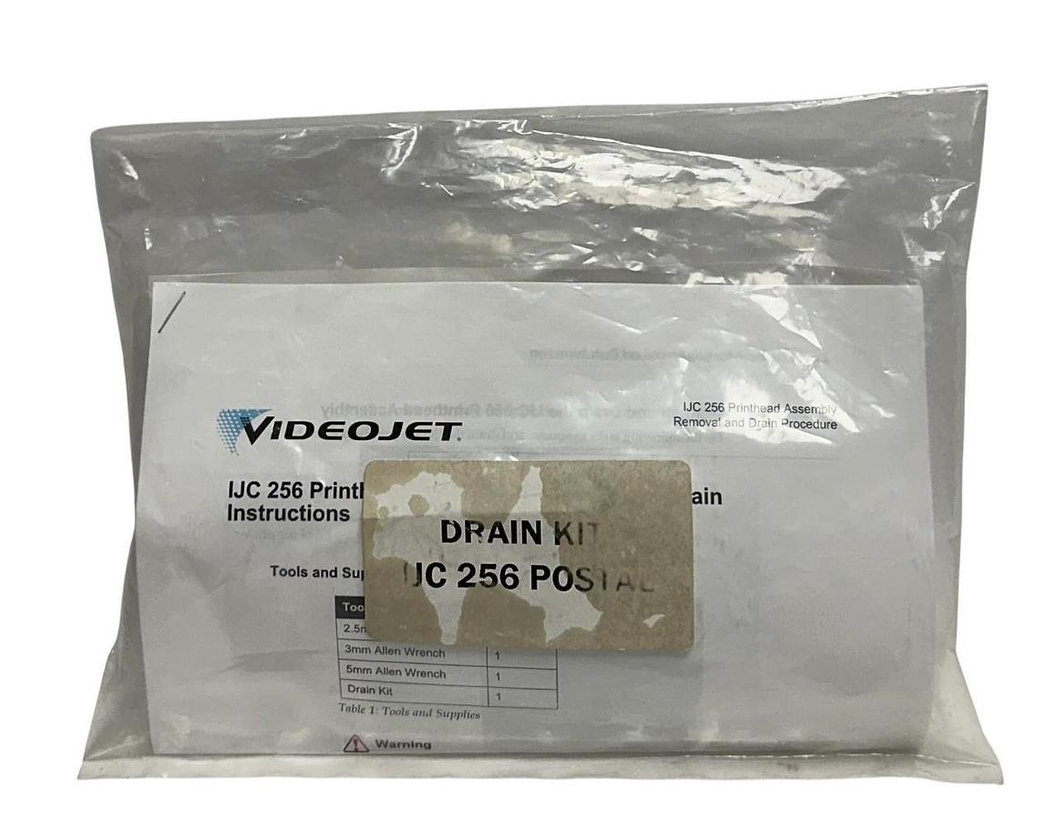Used VIDEOJET IJC-256 / IJC256 OEM PRINTHEAD REMOVAL AND DRAIN KIT 36710 NSFS