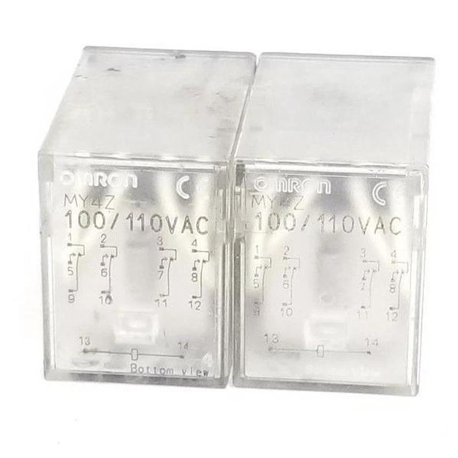 Used LOT OF 2 OMRON MY4Z 100/110VAC RELAYS