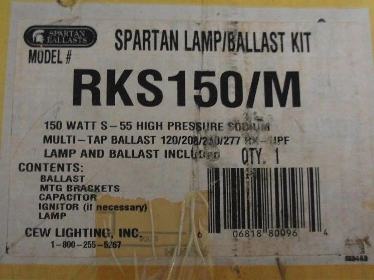 Used NIB SPARTAN RKS150/M BALLAST/LAMP KIT 120/208/240/277V BALLAST 150WATT
