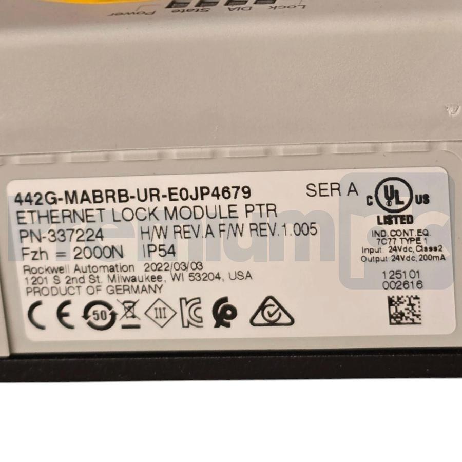 Used Opened Allen Bradley 442G-MABRB-UR-E0JP4679 /A Guardmaster Ethernet Lock Module