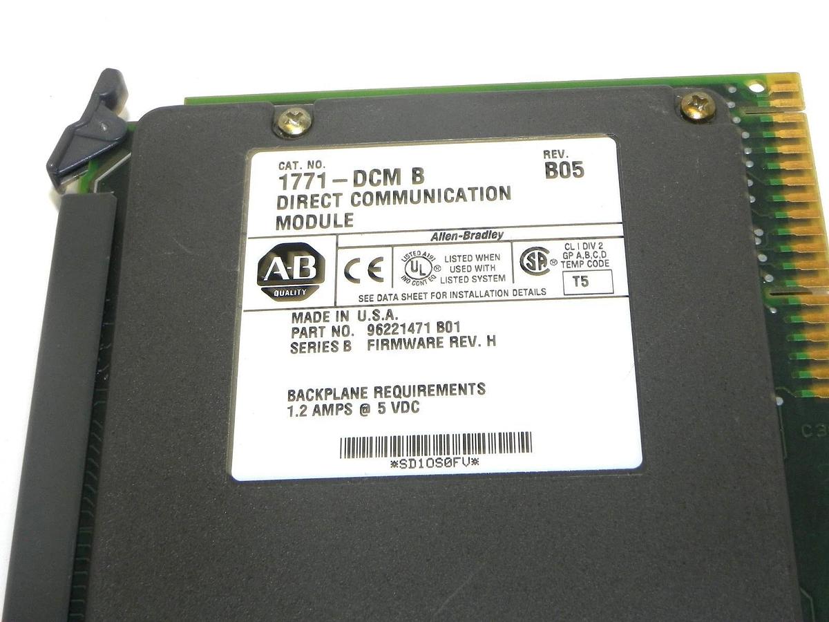 Used ALLEN BRADLEY 1771-DCM/B DIRECT COMMUNICATION MODULE REV. B05 P/N: 96221471 B01