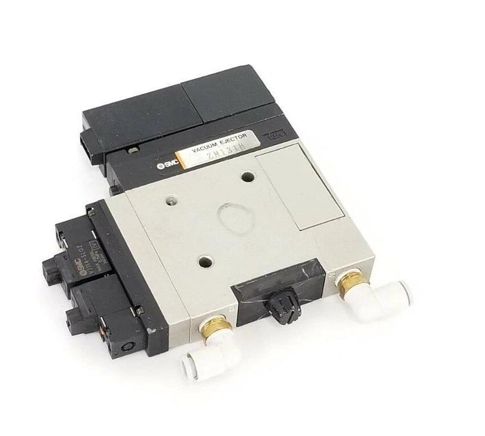 Used SMC ZM131H VACUUM EJECTOR W/ ZSE1-00-55CN SWITCH, VJ114 & VJ114-5LOZ SOLENOIDS