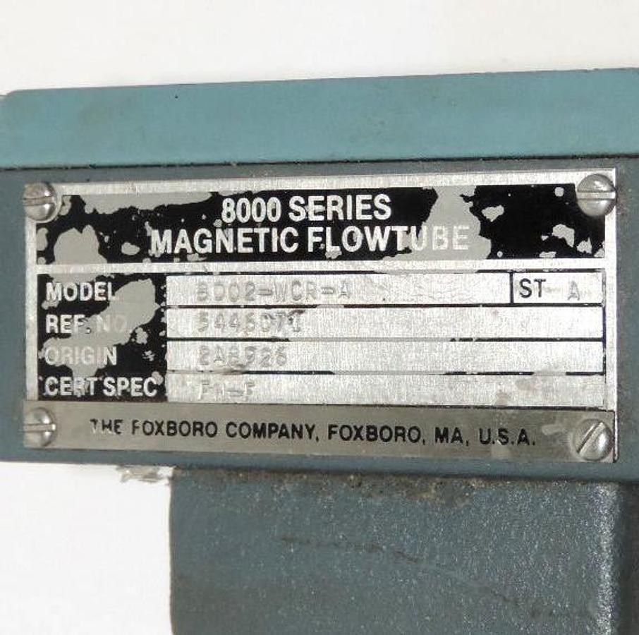 Used FOXBORO 8000 SERIES 8002-WCR-A ST: A MAGNETIC FLOW TUBE 2" INNER DIMENSION