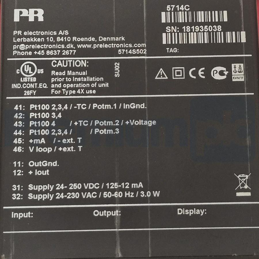 Used PR electronics 5714C Programmable LED Indicator 4-Digit 1/8 DIN 24-230VAC/DC NEW