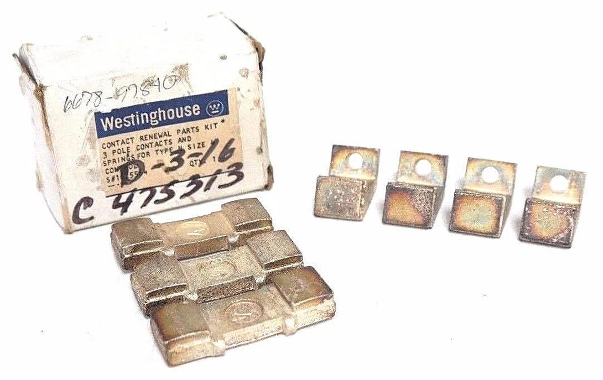 NEW WESTINGHOUSE 1625564 CONTACT KIT, 3-POLE, MISSING PARTS SEE PHOTOS