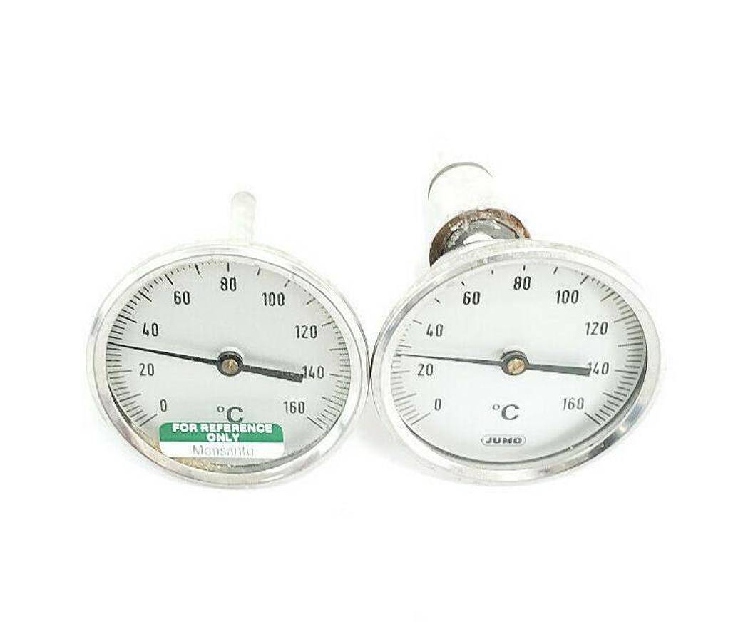 Used LOT OF 2 JUMO 0-160 DEGREE CELSIUS PROBE THERMOMETERS