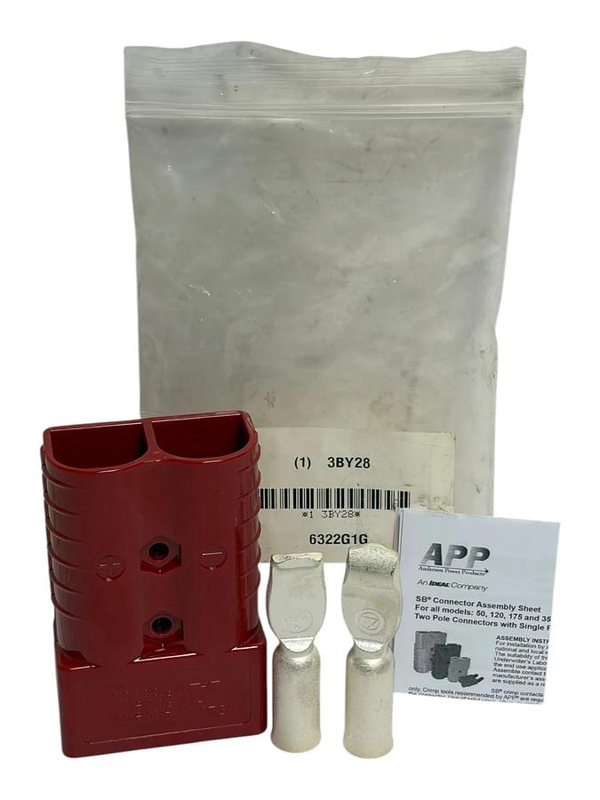 Anderson Power Product 6322G1 SB350 Red 350A 600V Forklift Battery Connector Kit