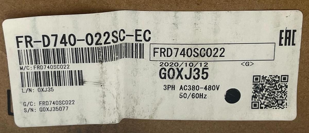 Used MITSUBISHI FR-D740-022SC-EC COMPACT SIZE INVERTER 3PH 400V 50/60Hz 2.2A 1HP