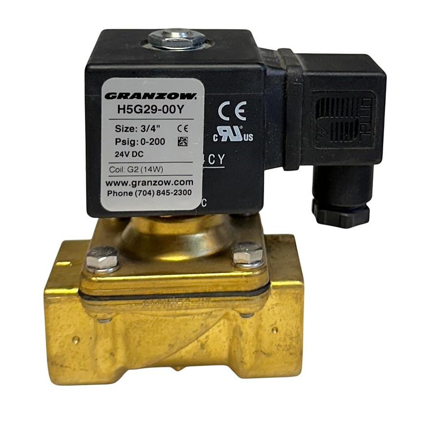 Used GRANZOW H5G29-00Y / H5G2900Y SOLENOID VALVE 3/4'' 0-200PSIG 24VDC 14W COIL NSMP