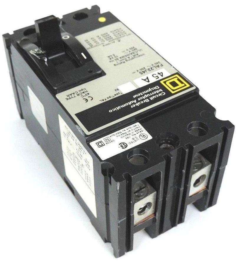 Used SQUARE D FAL22045 MOLDED CASE CIRCUIT BREAKER 240V~250V 45A