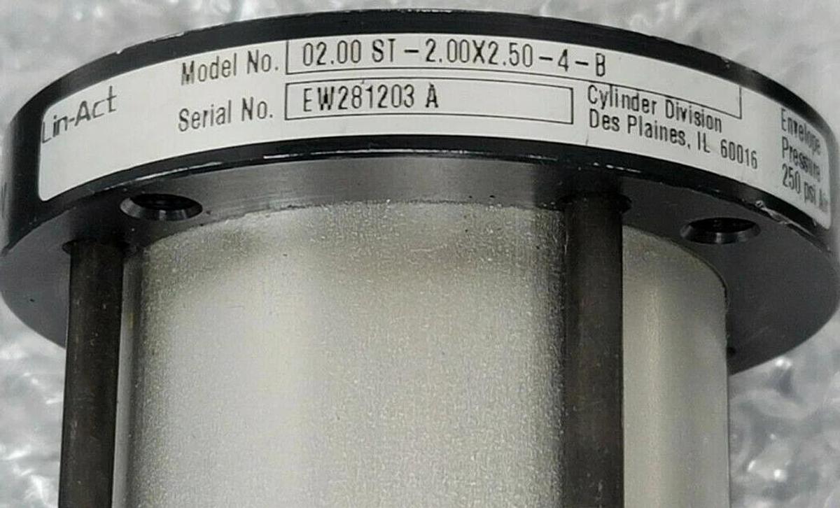 Used LIN-ACT 02.00 ST-2.00X2.50-4-B CYLINDER 250 PSI AIR