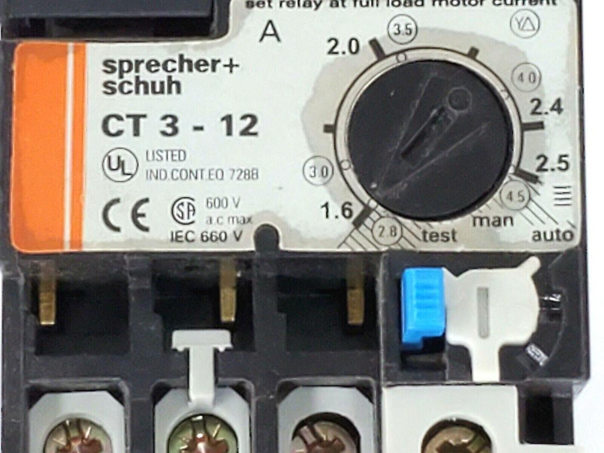 Used NEW LAKSHMI SPRECHER+SCHUH CT3-12-1.00A THERMAL OVERLOAD RELAY CT3121.00A