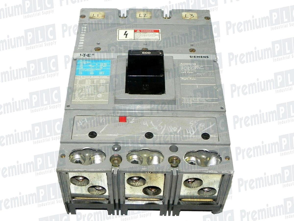 Used SIEMENS LD63F600 I-T-E CIRCUIT BREAKER 600 AMP 3 POLE W/TRIP *NOT WORKING*