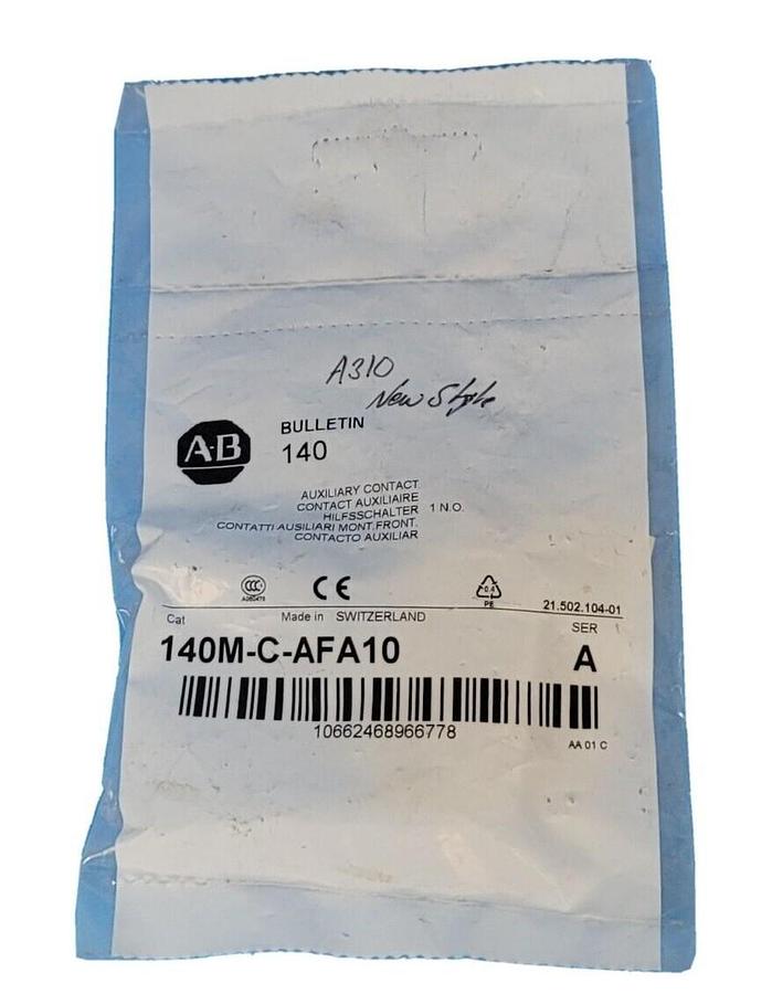 Used NEW IN BAG ALLEN BRADLEY 140M-C-AFA10 AUXILIARY CONTACT SER. A