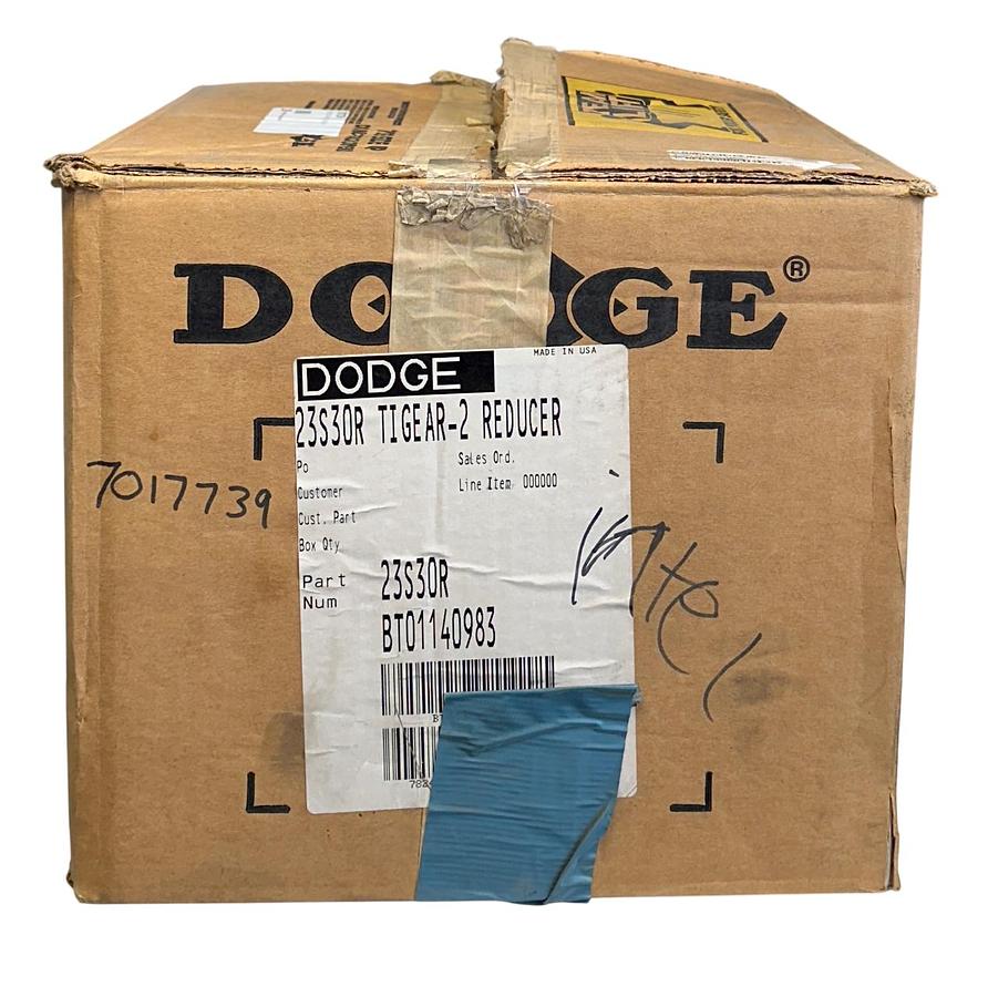 Used DODGE 23S30R TIGEAR-2 RIGHT-ANGLE WORM GEAR REDUCER 30:1 RATIO 1.42HP MAX NSMP