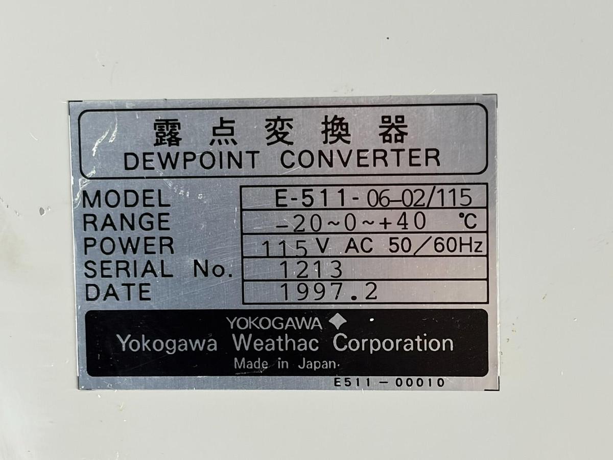 Used Yokogawa Weathac E-511-06-02/115 Dewpoint Converter Controller 115V