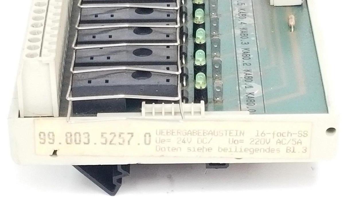 Used WIELAND BAMBERG 99.803.5257.0 TRANSFER TERMINAL MODULE 08.000.0060.6