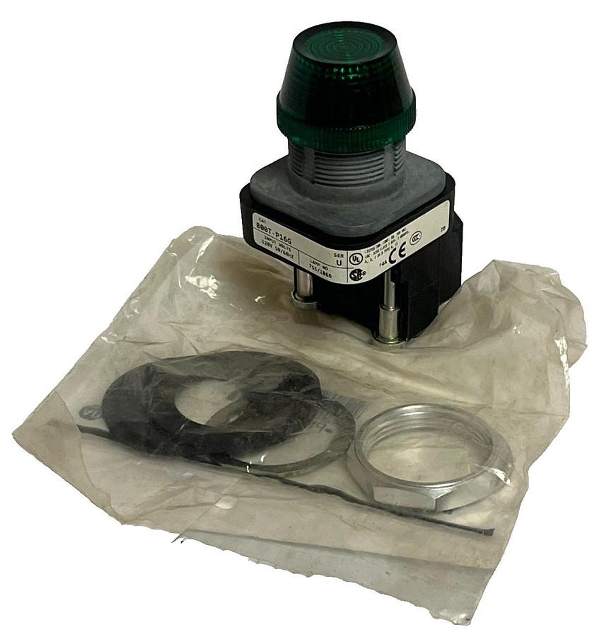 Allen-Bradley 800T-P16G / U Green Pilot Light + PN-184860 Hardware Accessory Kit