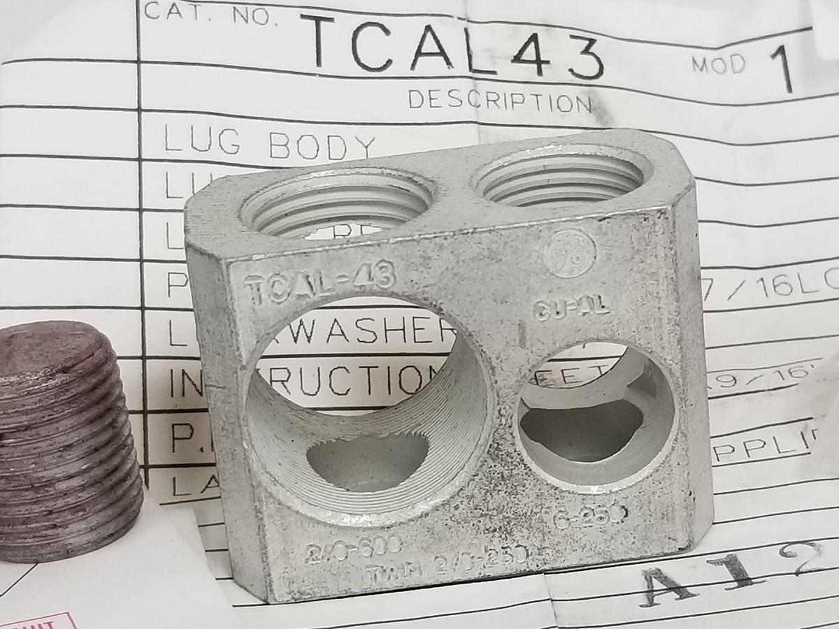 Used NEW GENERAL ELECTRIC TCAL43 CIRCUIT BREAKER LUG KIT *INCOMPLETE*
