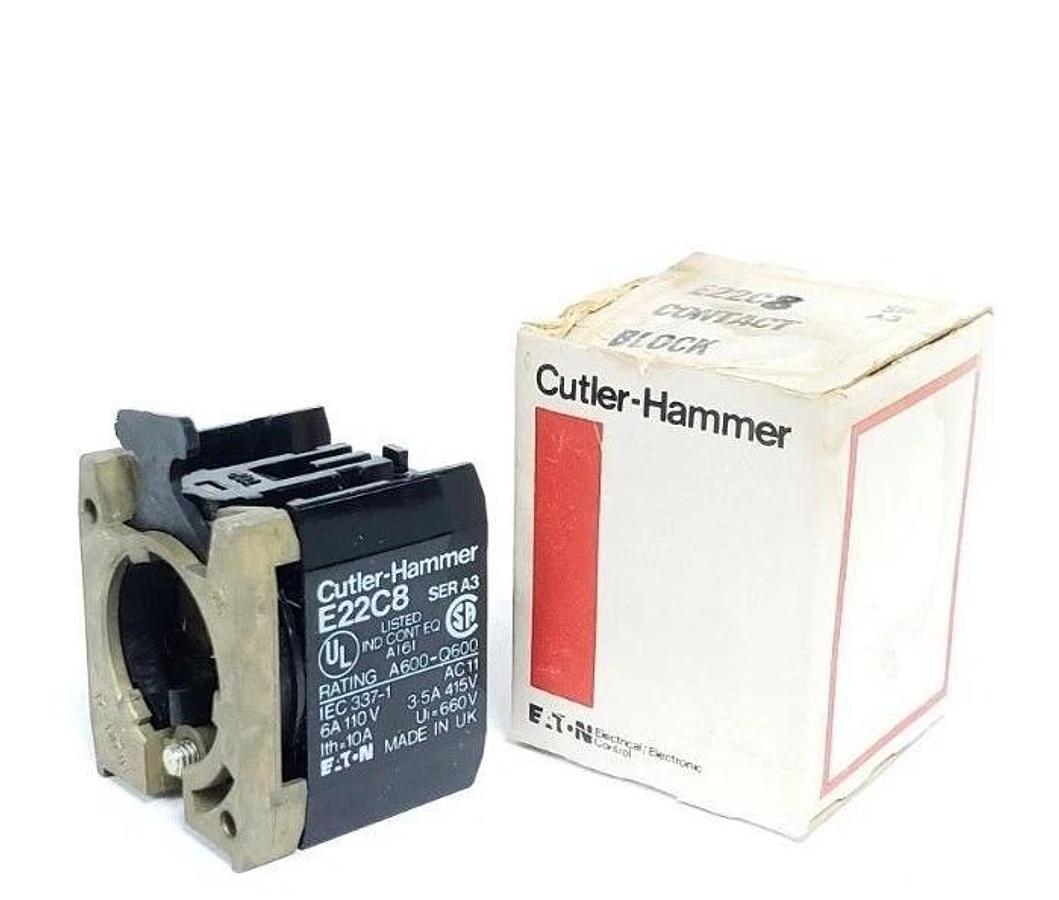 Used LOT OF 3 NIB EATON CUTLER-HAMMER E22C8 CONTACT BLOCKS SER. A3