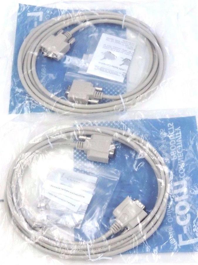 Used (2) NEW L-COM CRMN9MM-10 REVERSIBLE HARDWARE MOLDED D-SUB CABLE CRMN9MM10, 10FT